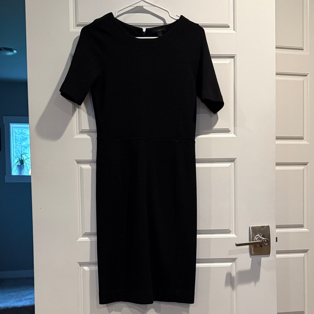J. Crew Classic Black Midi Dress